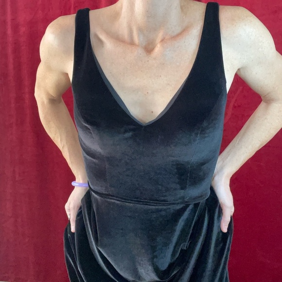 Mori Lee Black Velvet Bridesmaids Dress - Picture 5 of 8